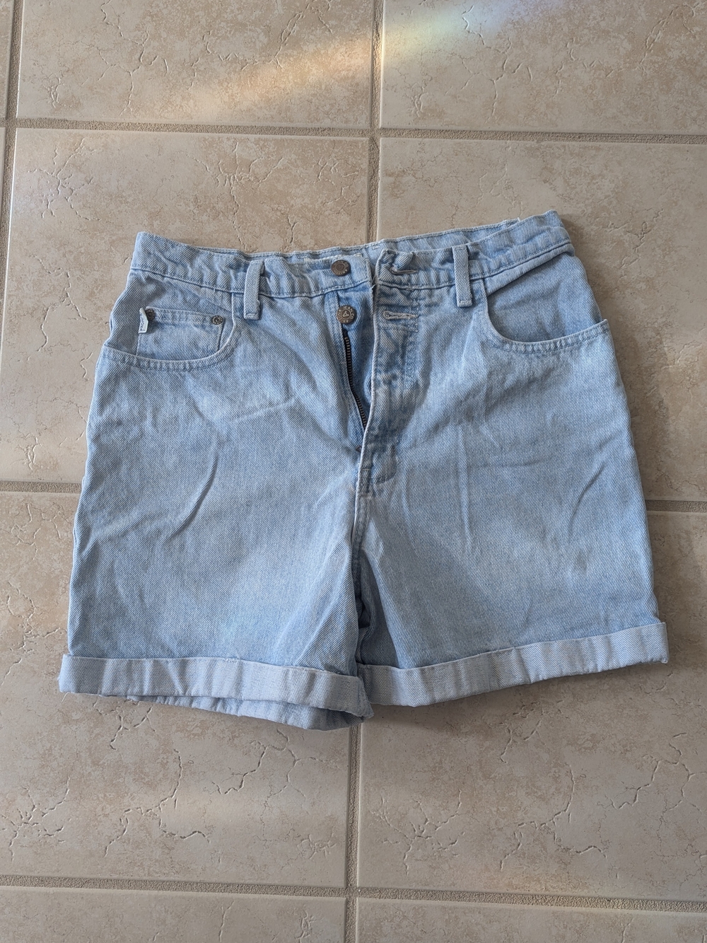 Arizona Jean Company Light Blue Denim Roll-Cuff Shorts